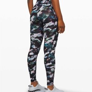 Lululemon Time To Sweat Tight 25” Glacier Camo Starlight Multi In Size 4